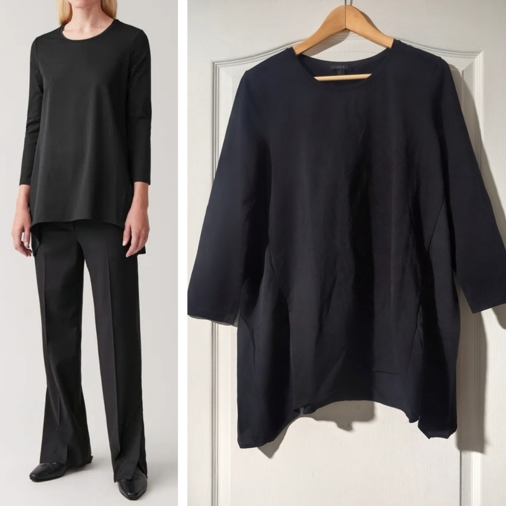COS | Silk Panel Handkerchief Top In Black